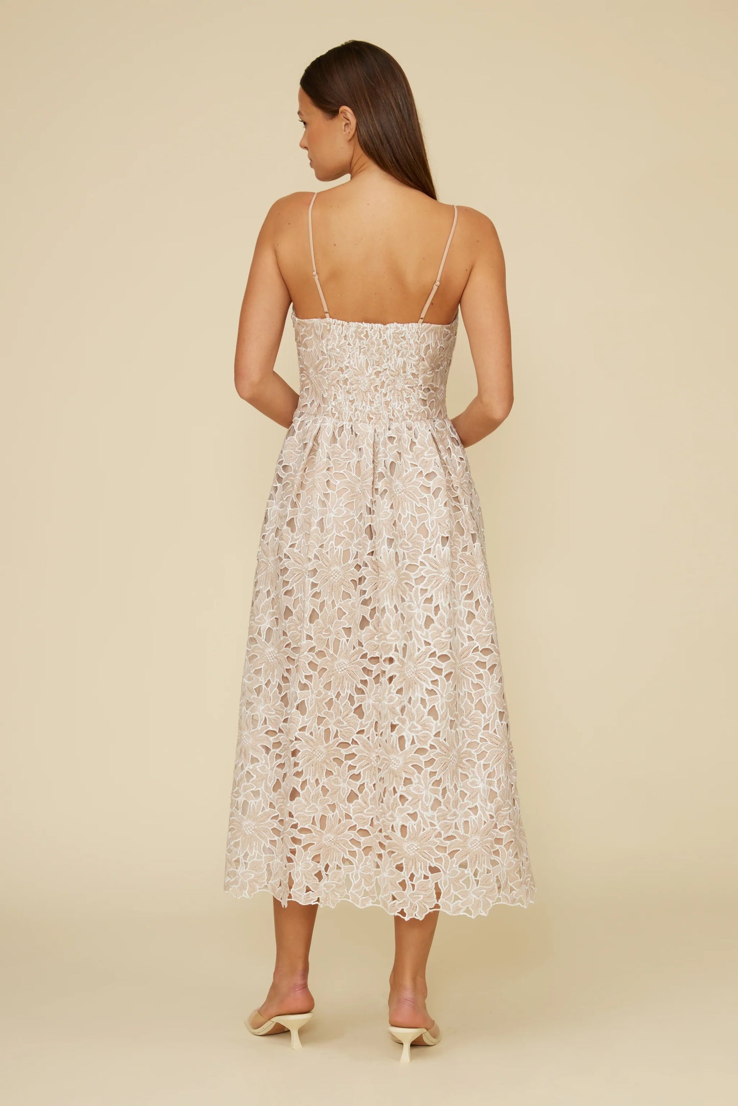 Mona Lace Dress Beige