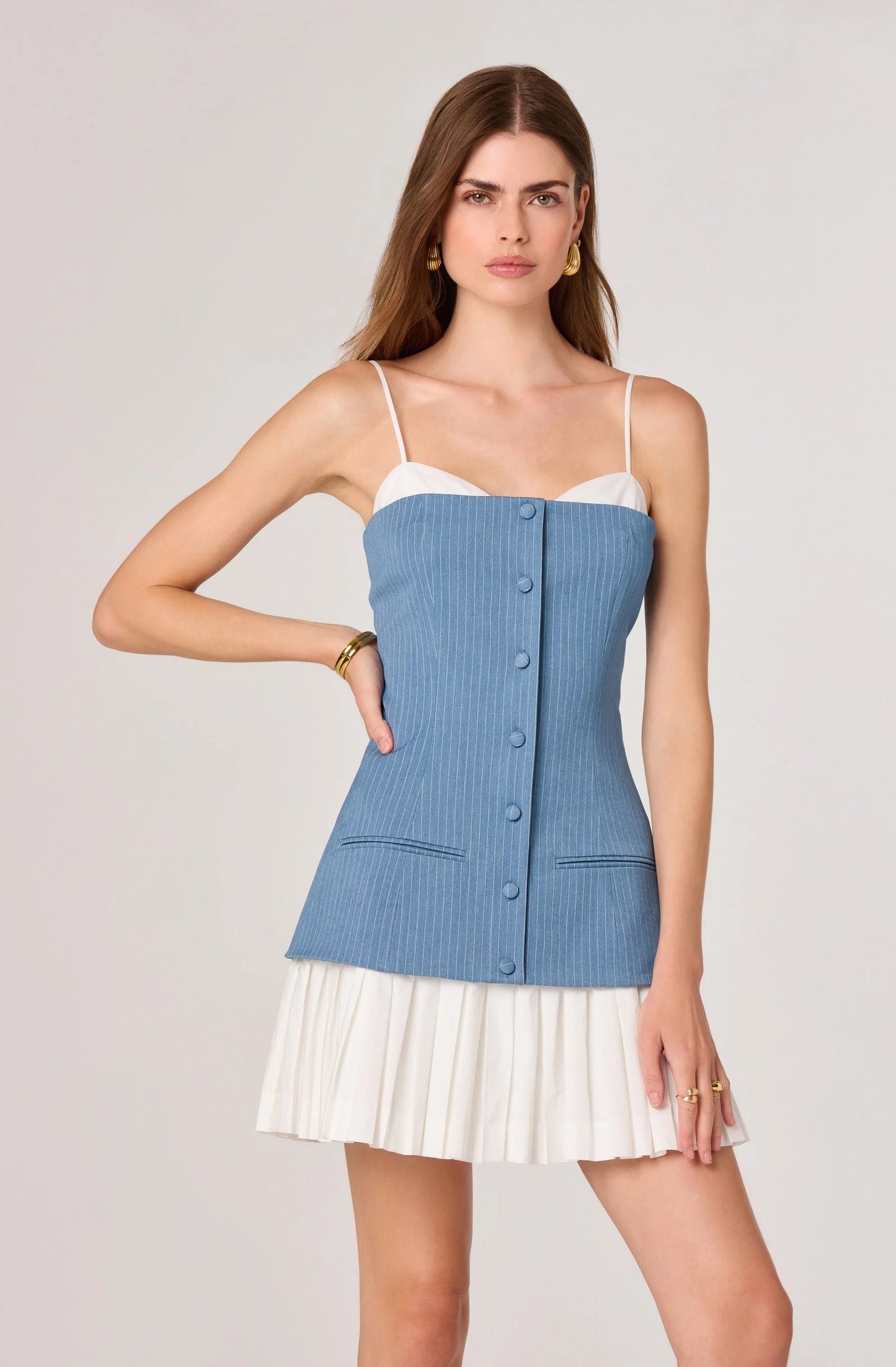 Amren Dress Blue White