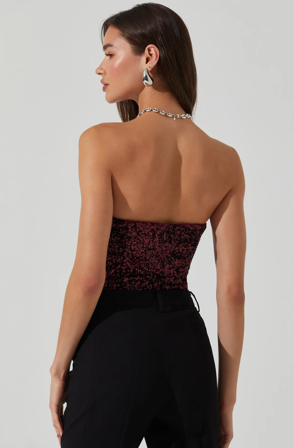 Stephanie Strapless Top Wine