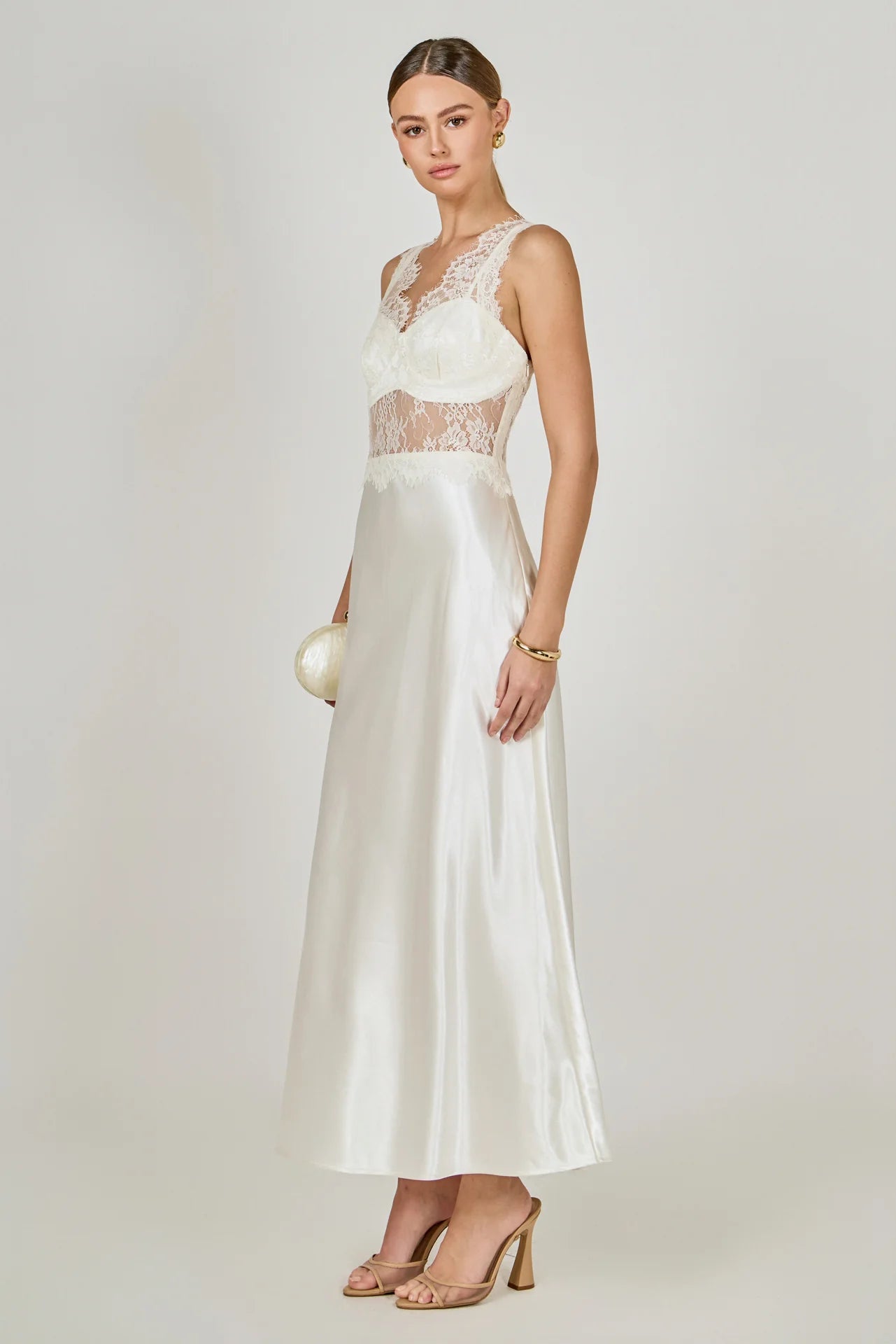 Carolyn Midi Dress Ivory