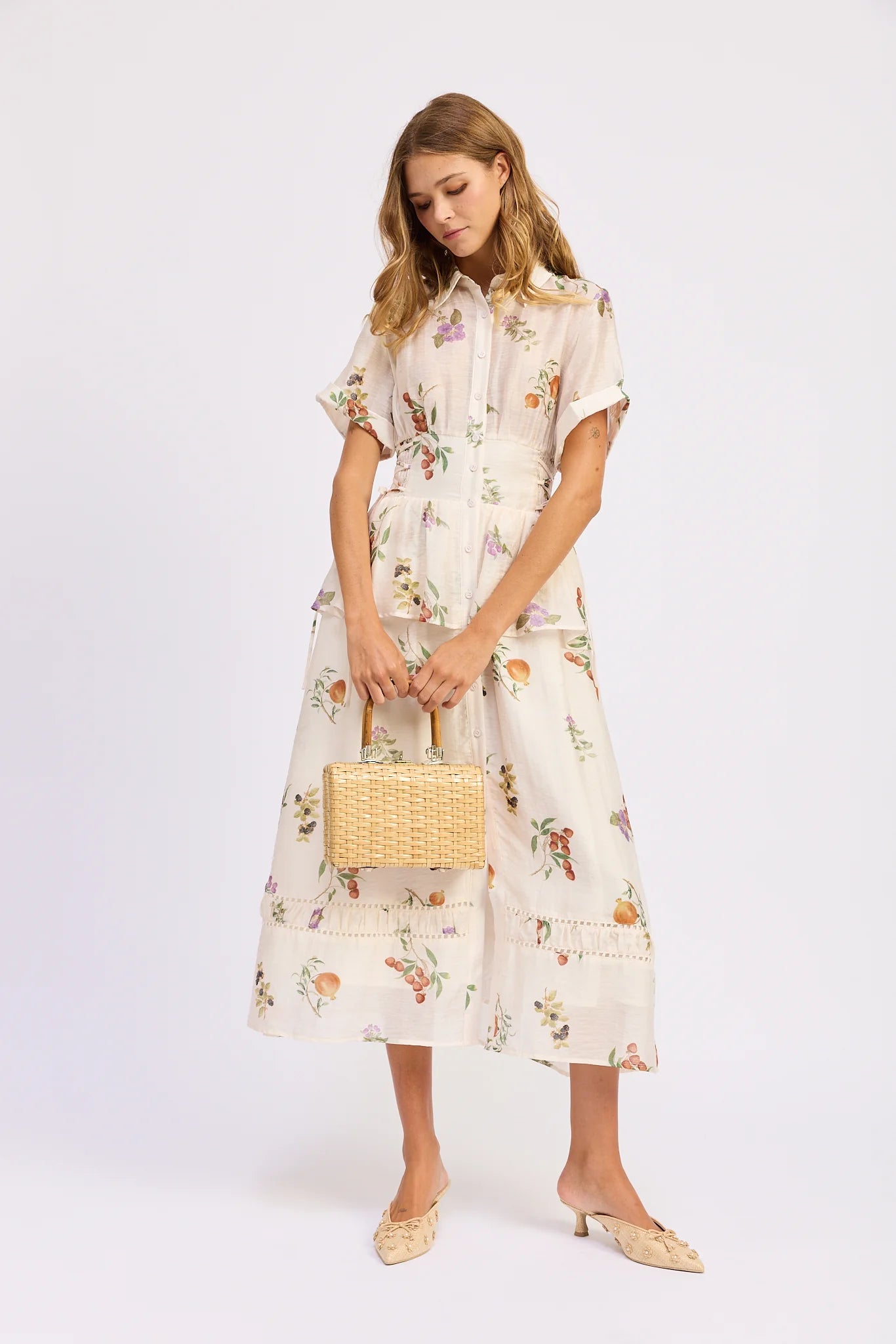 Venica Midi Dress Ivory Multi