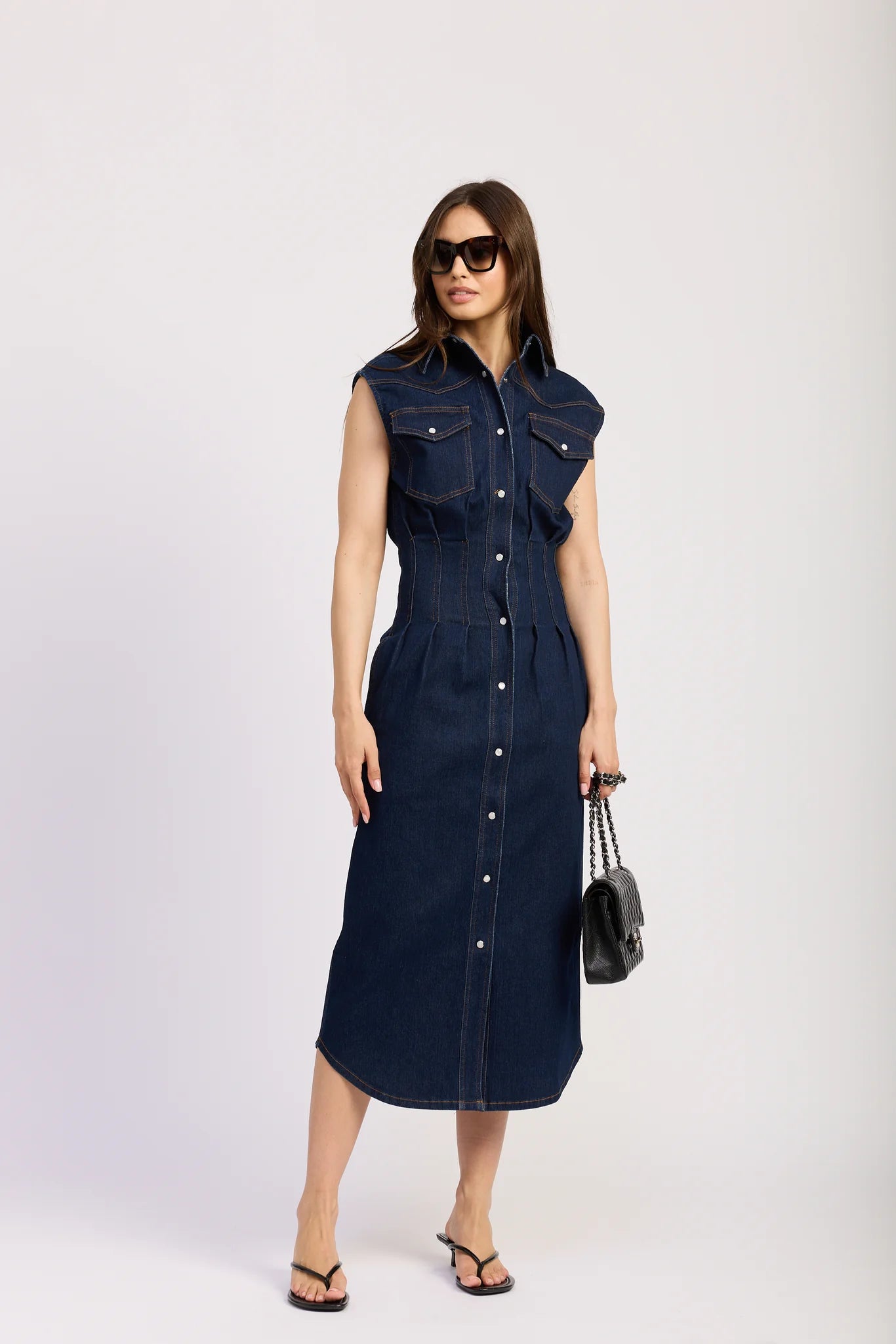 Karoline Midi Dress Indigo