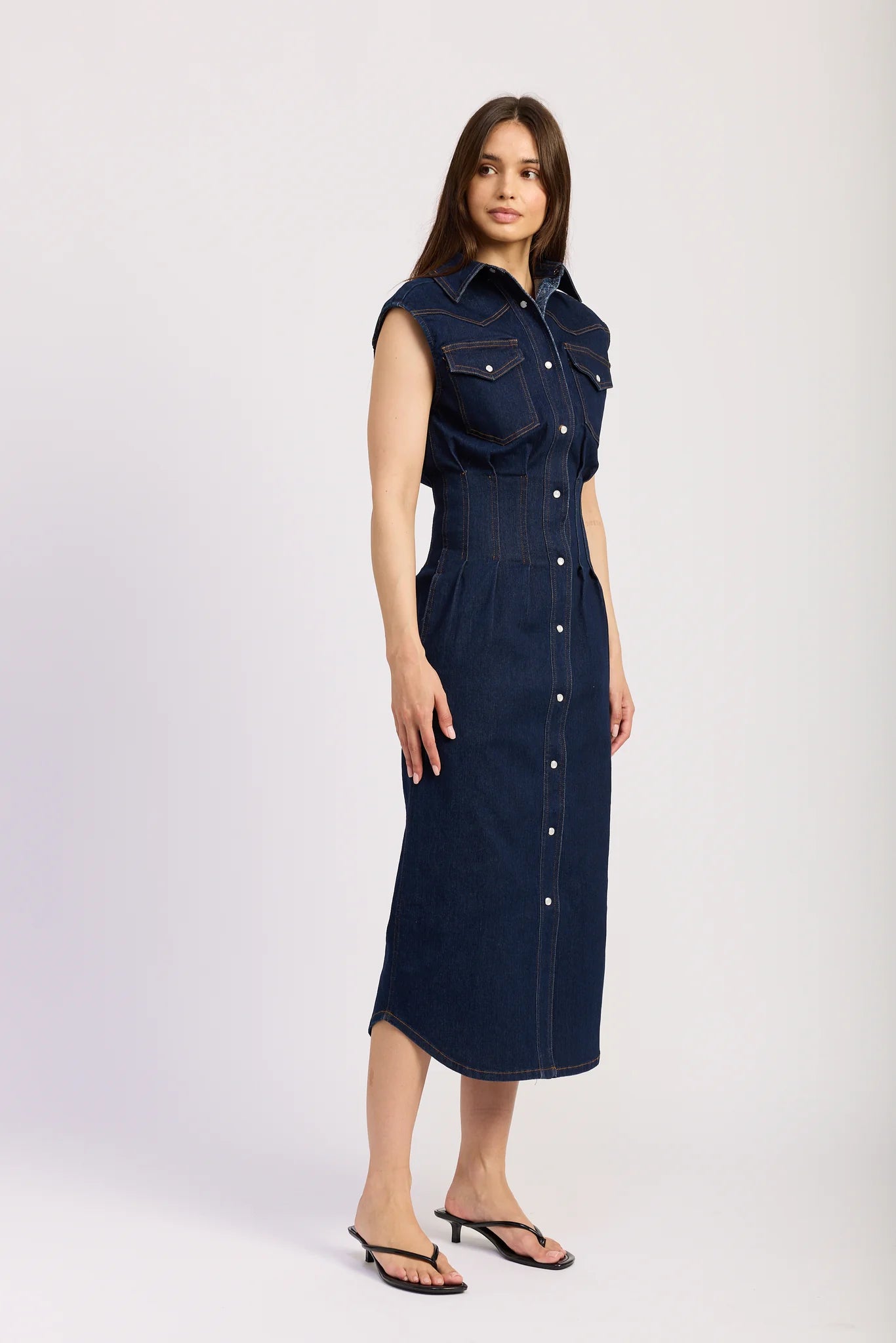 Karoline Midi Dress Indigo