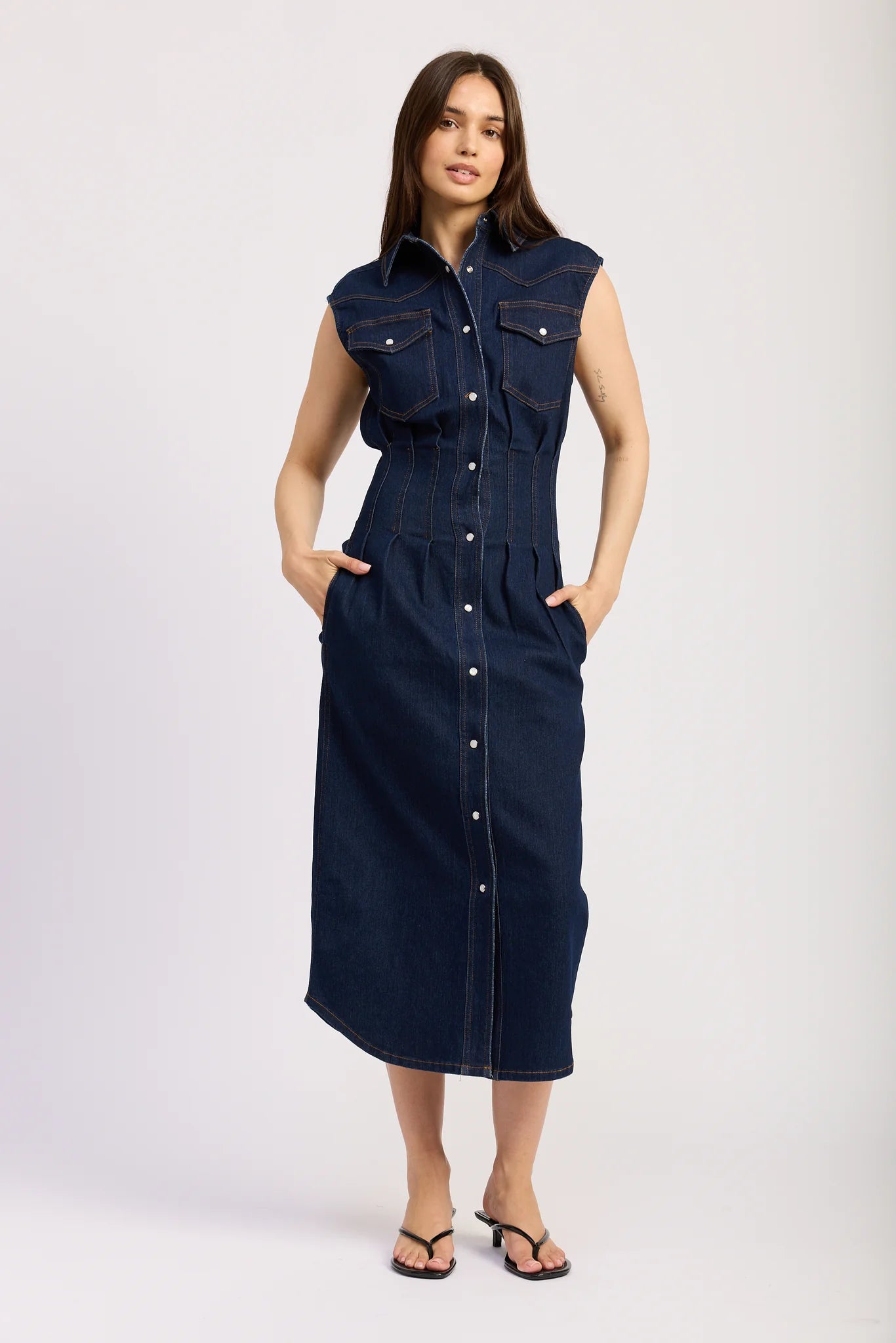 Karoline Midi Dress Indigo