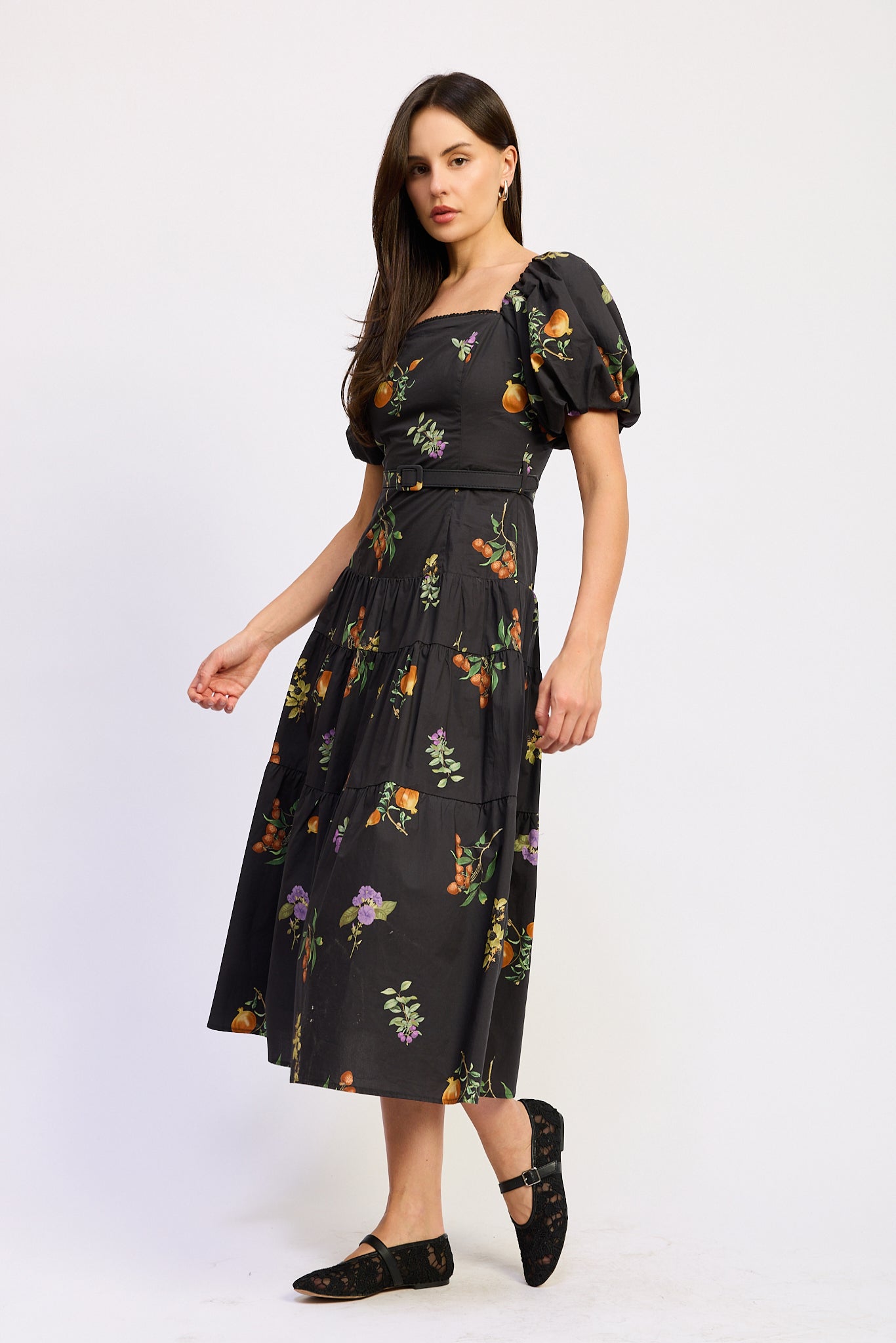 Hadley Midi Dress Black Multi