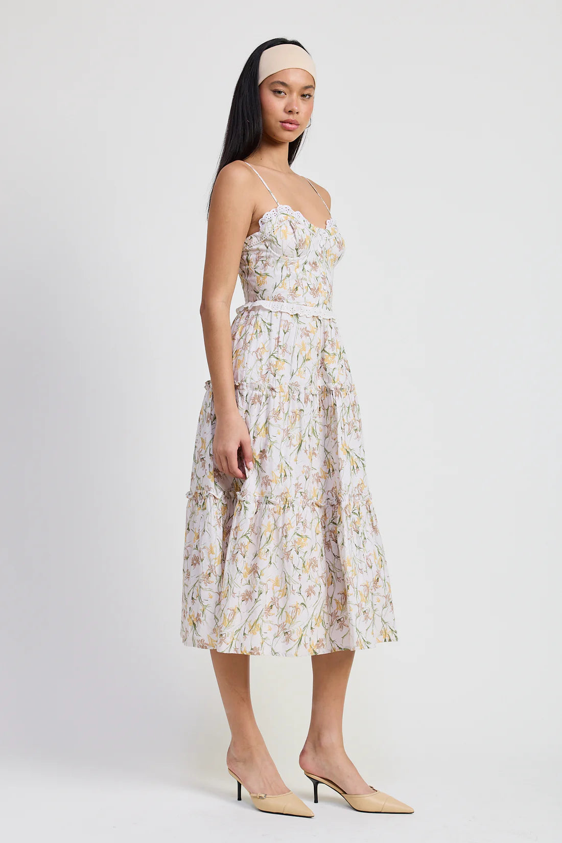 Paulinna Midi Dress Yellow Floral