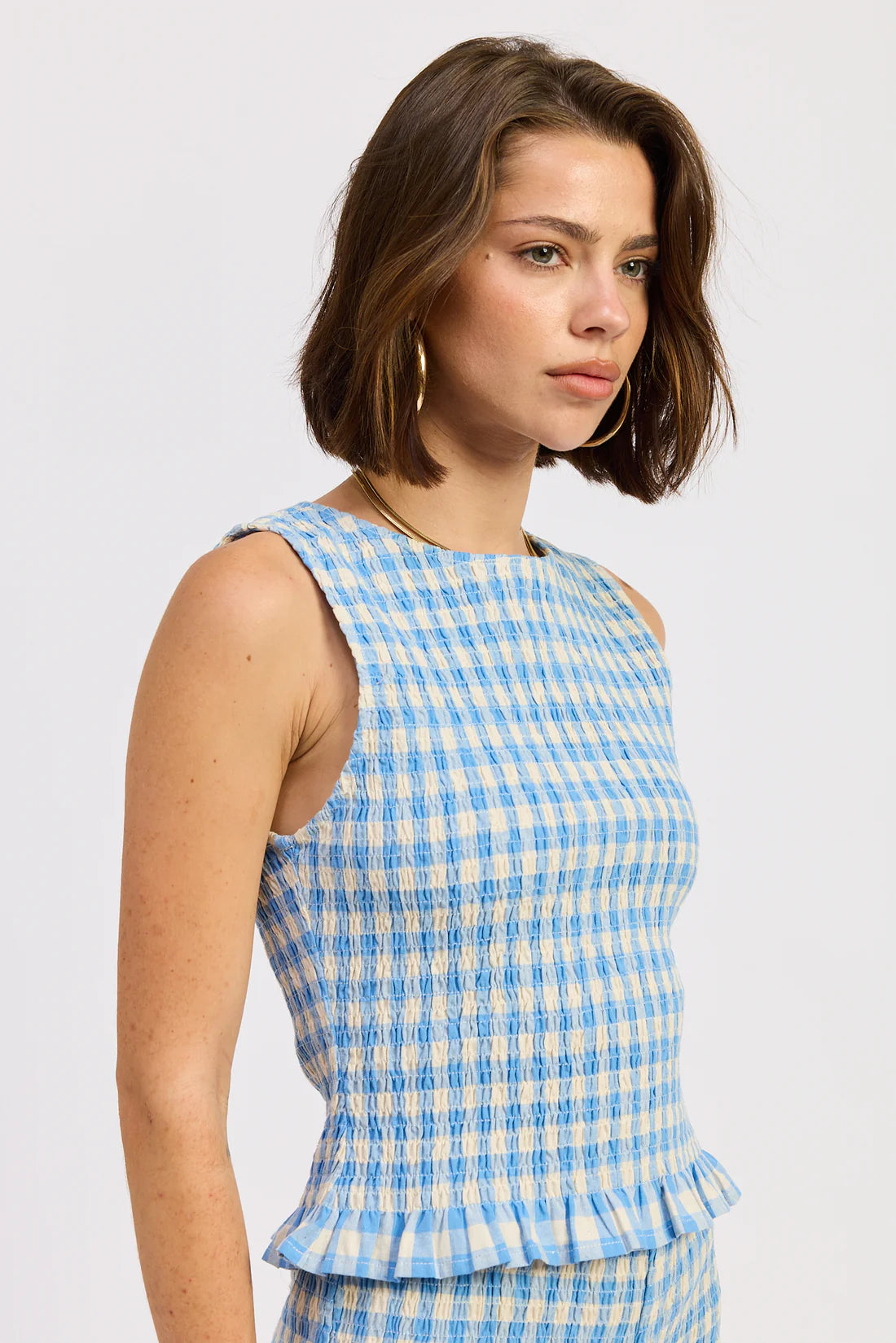 Blue Gingham Top