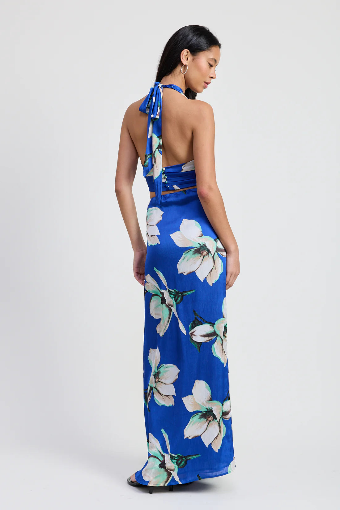Bias Maxi Skirt Blue