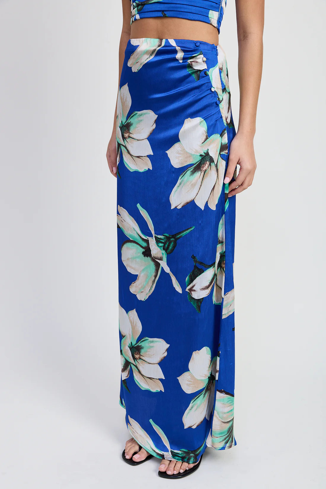 Bias Maxi Skirt Blue