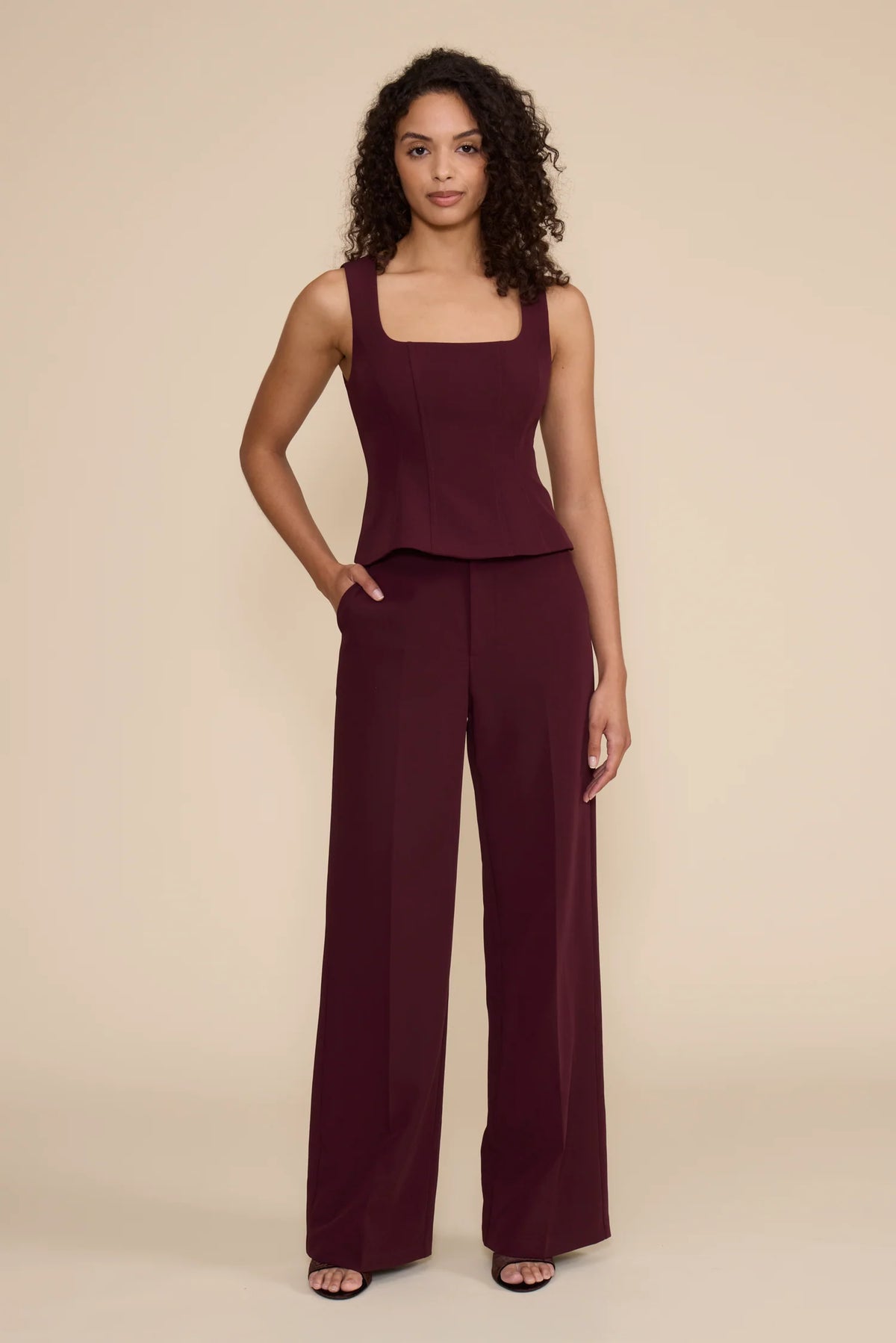 Leanne Two Piece Set Wine