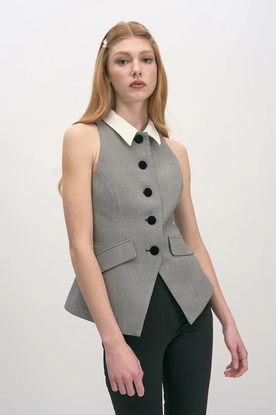 Nikki Vest Black White