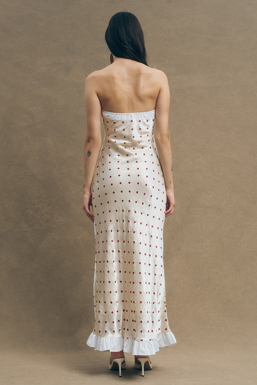 Saby Maxi Dress Ivory Red