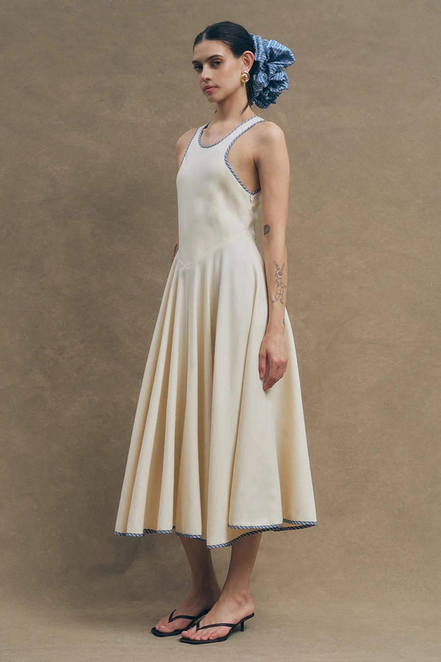 Leslie Midi Dress Ivory Multi