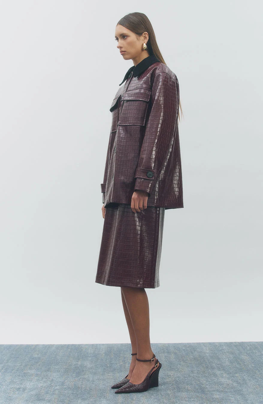 Croc Jacket Wine Black