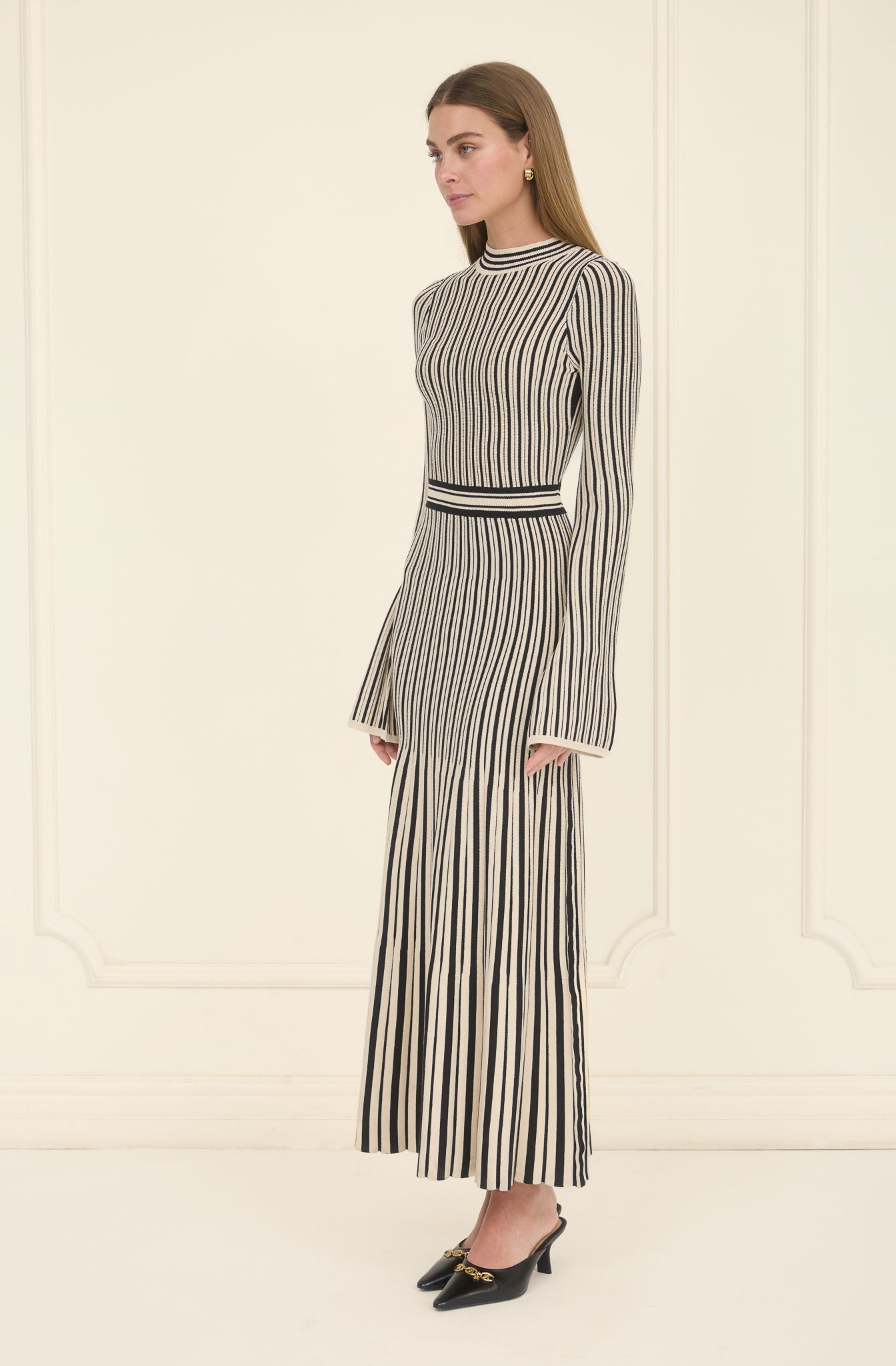 Jade Midi Dress Black Ivory