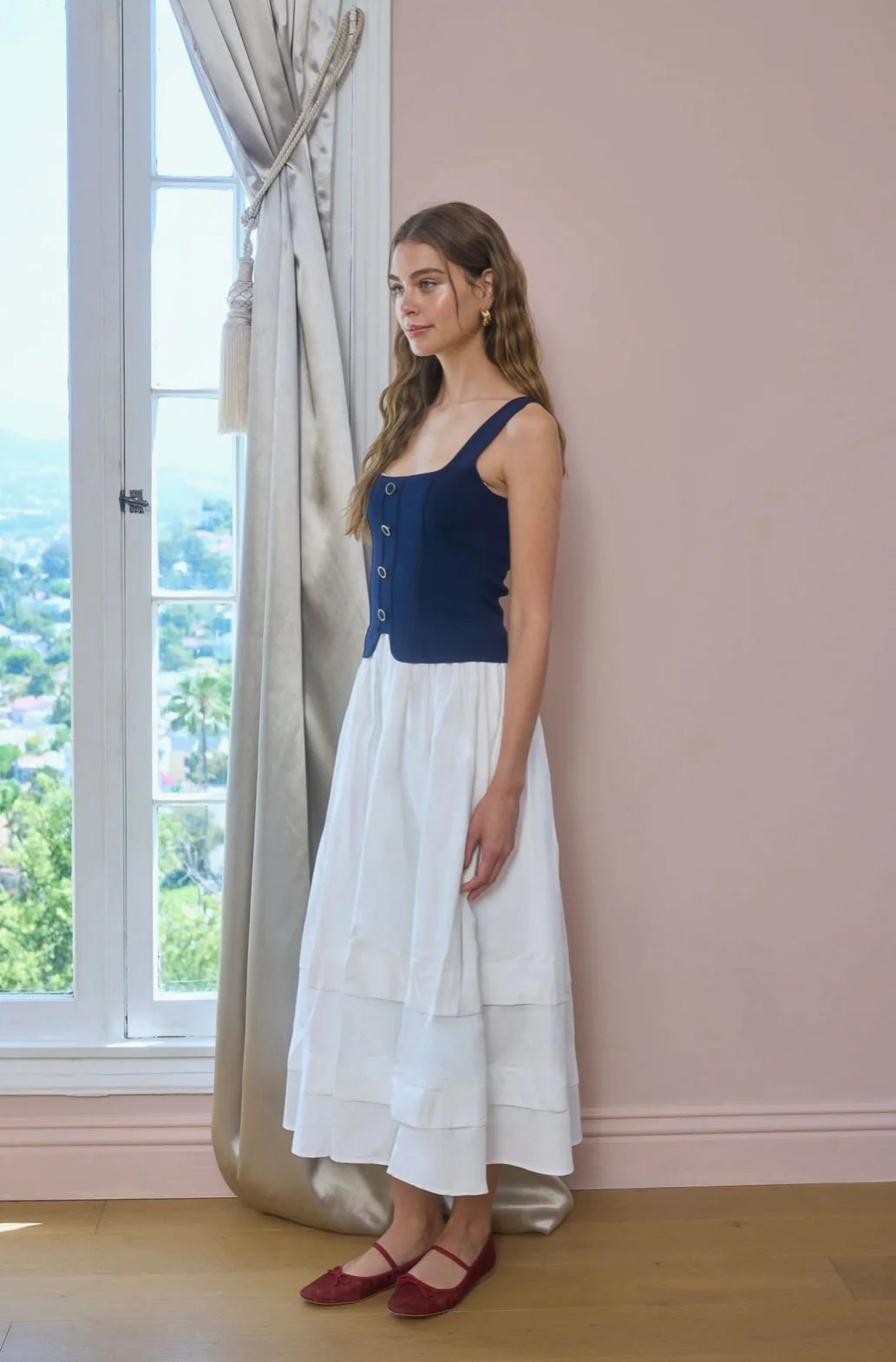 Skyler Midi Dress Navy