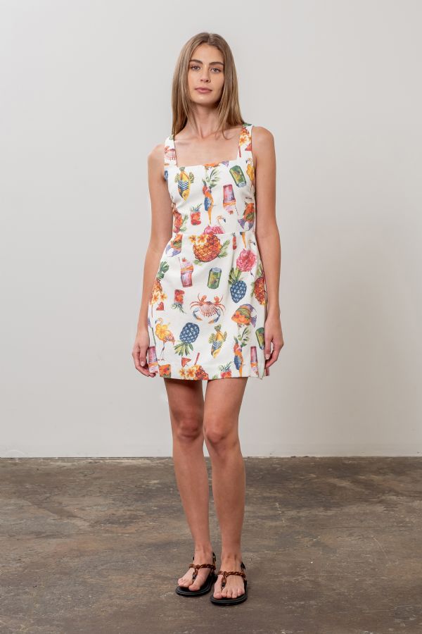 Samara Mini Dress Cream Multi