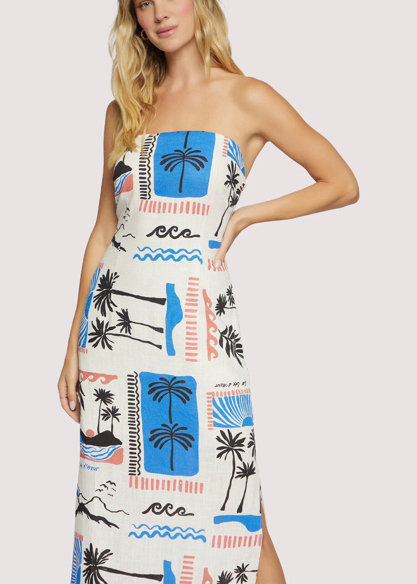 Paradiso Maxi Dress Cream Blue