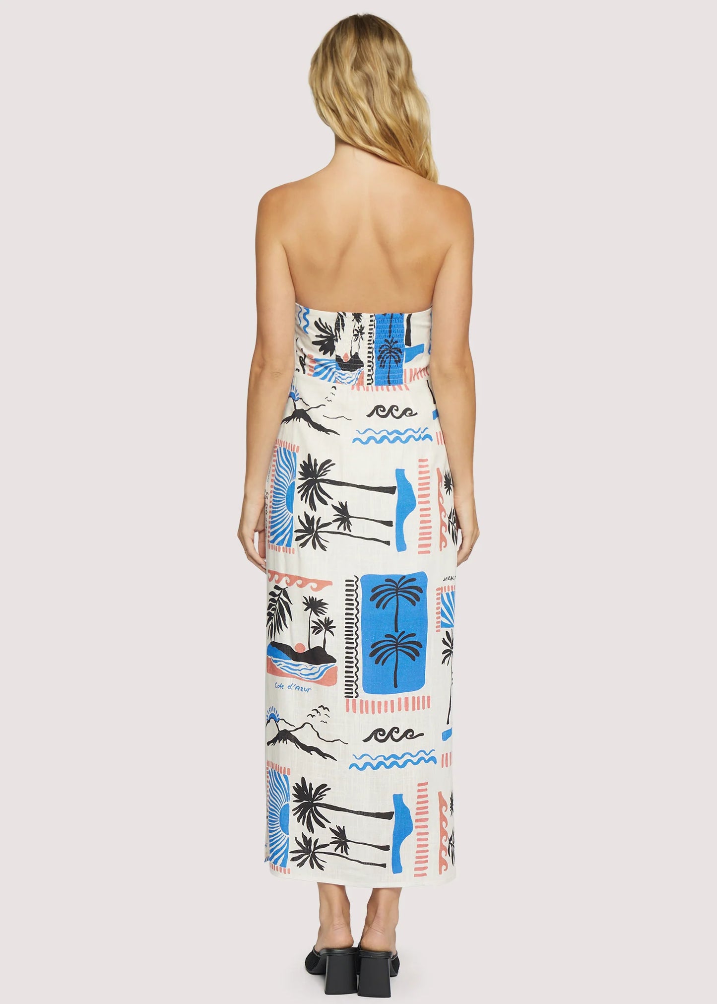 Paradiso Maxi Dress Cream Blue