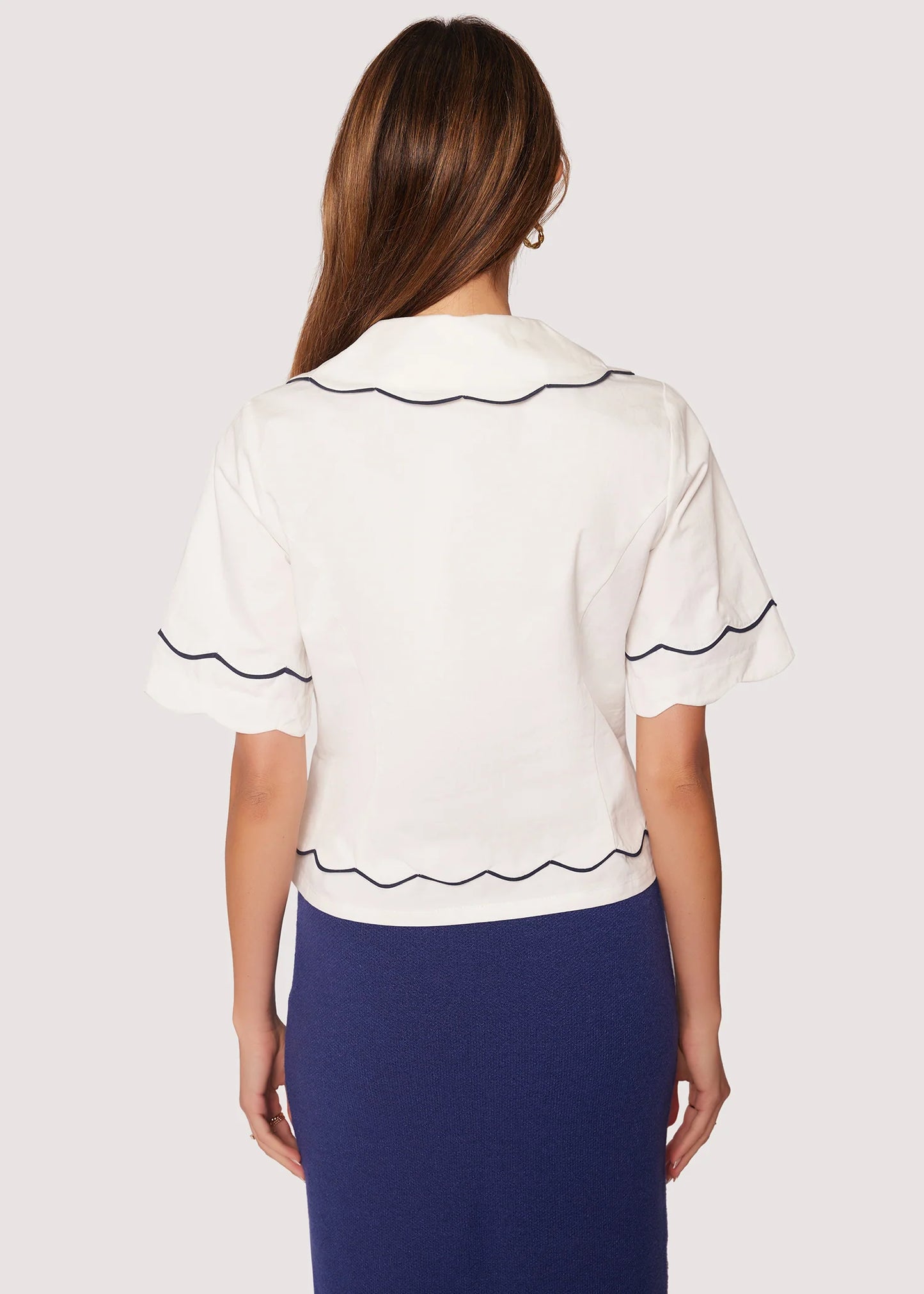 Zephyra Top - Off White Navy