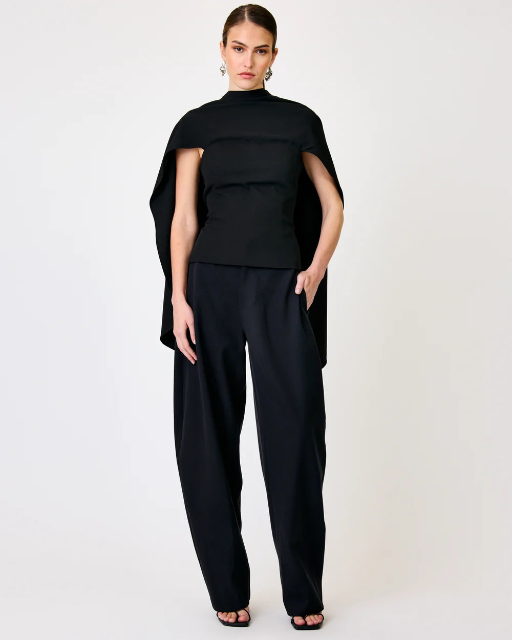Silly Drape Top Black