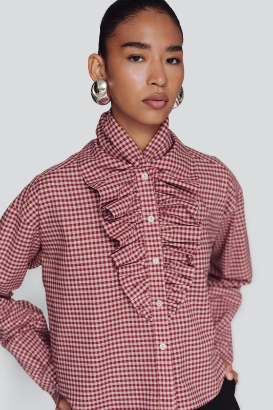 Laurel Top Vichy Red