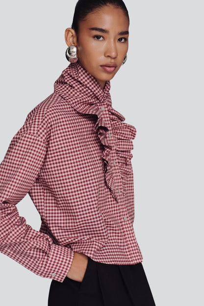 Laurel Top Vichy Red