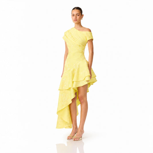Luella One Shoulder Dress Yellow