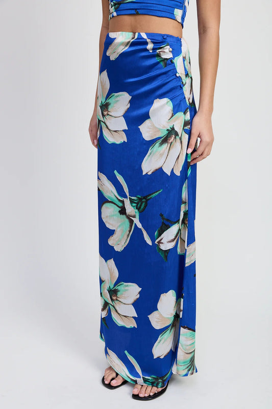 Bias Maxi Skirt Blue