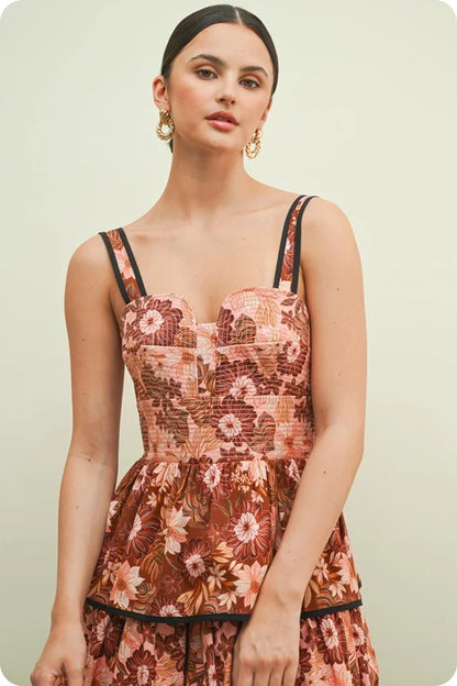 Sarina Dress Brown Multi