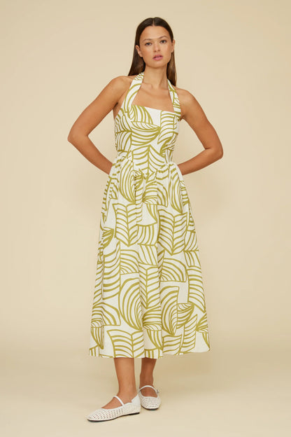 Kacey Halter Dress Ivory Green
