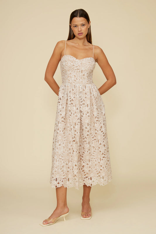 Mona Lace Dress Beige