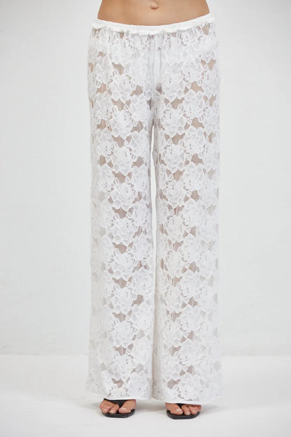 Chantilly Lace Pants White