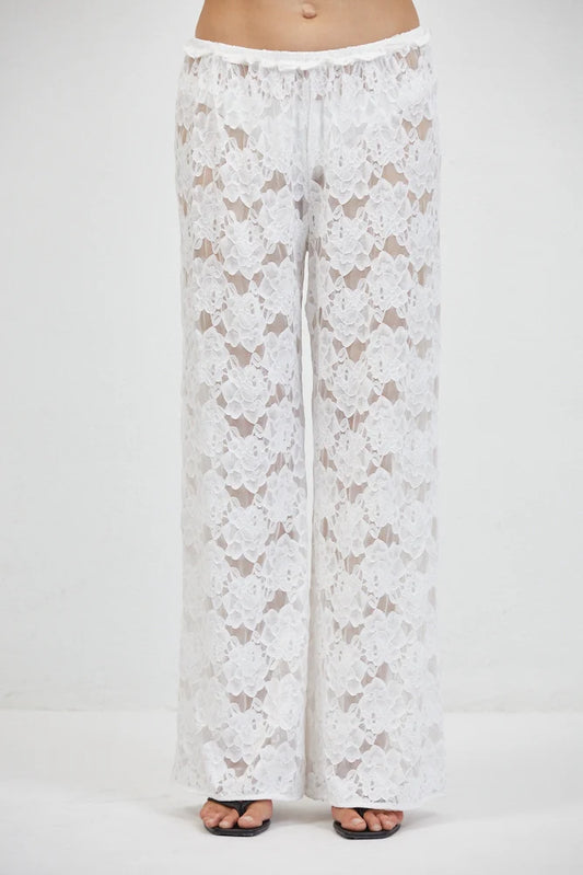 Chantilly Lace Pants White