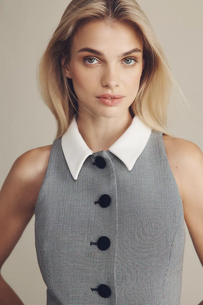 Nikki Vest Black White