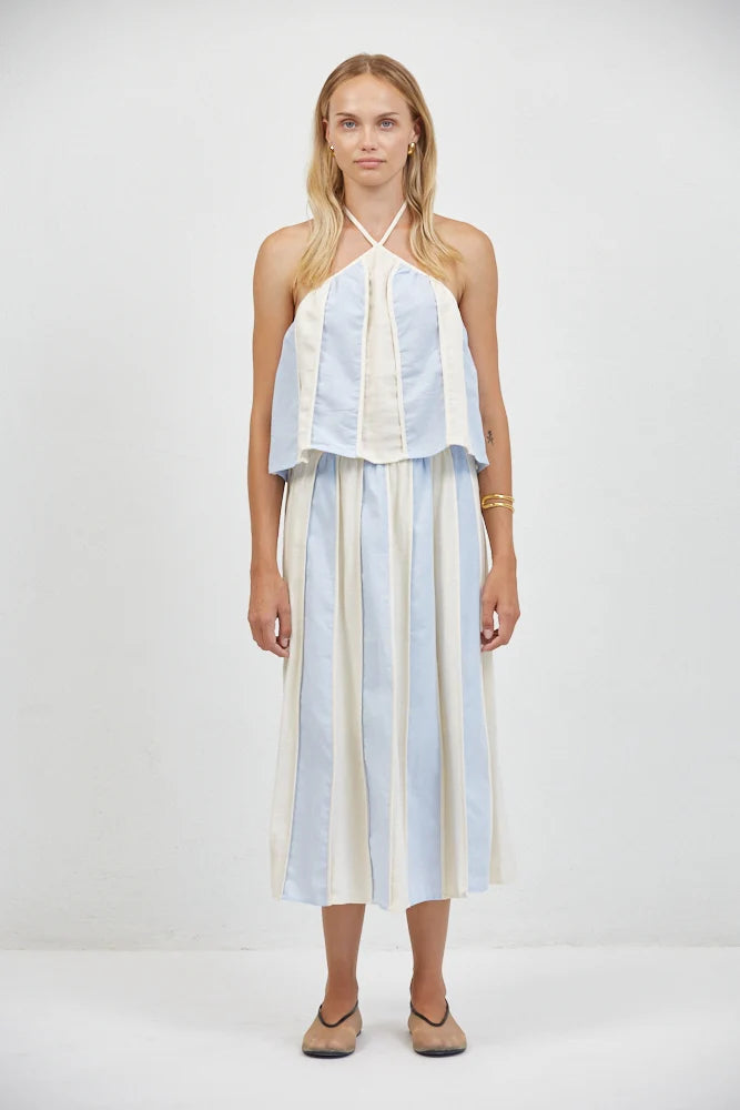 Roanne Two Piece Set Cream Blue