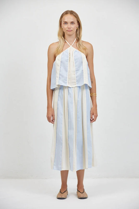 Roanne Two Piece Set Cream Blue