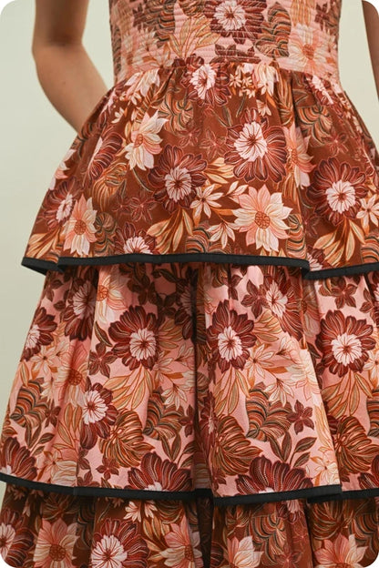 Sarina Dress Brown Multi