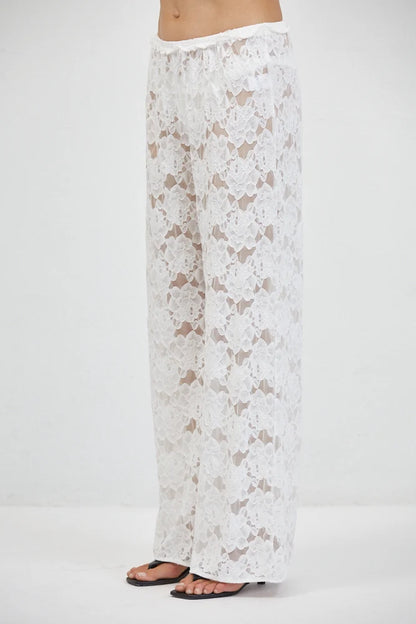 Chantilly Lace Pants White