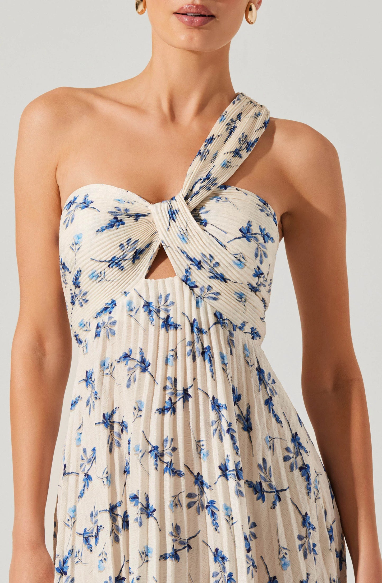 Rasya Dress Ivory Blue Floral