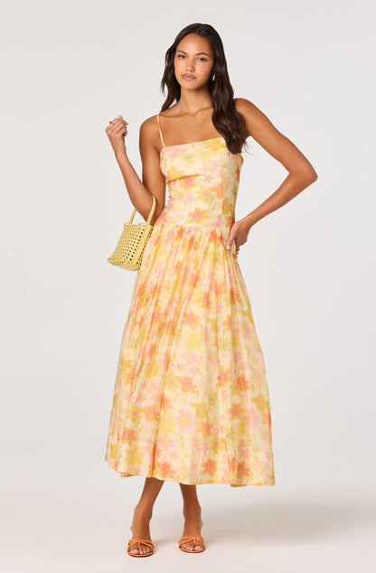 Ovinia Dress Yellow Floral