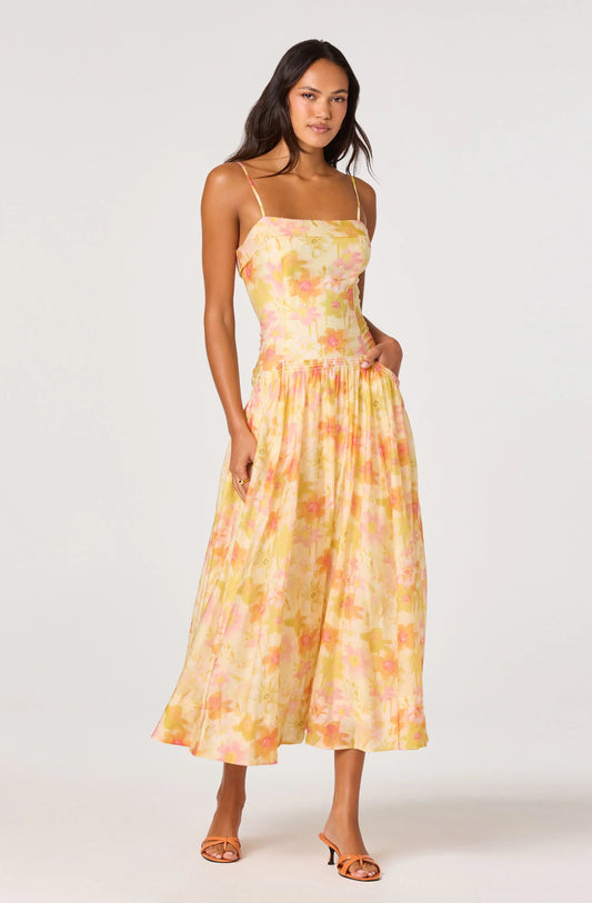 Ovinia Dress Yellow Floral