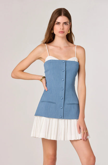 Amren Dress Blue White