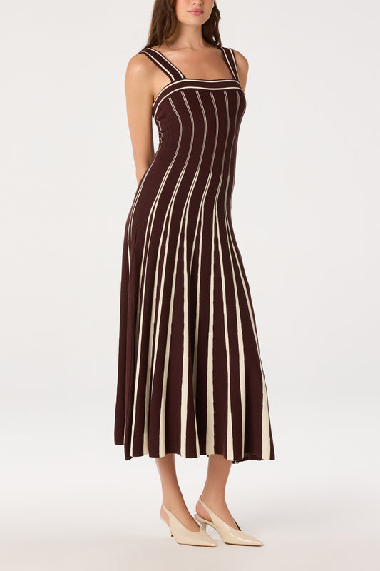 Marlen Dress Brown Cream