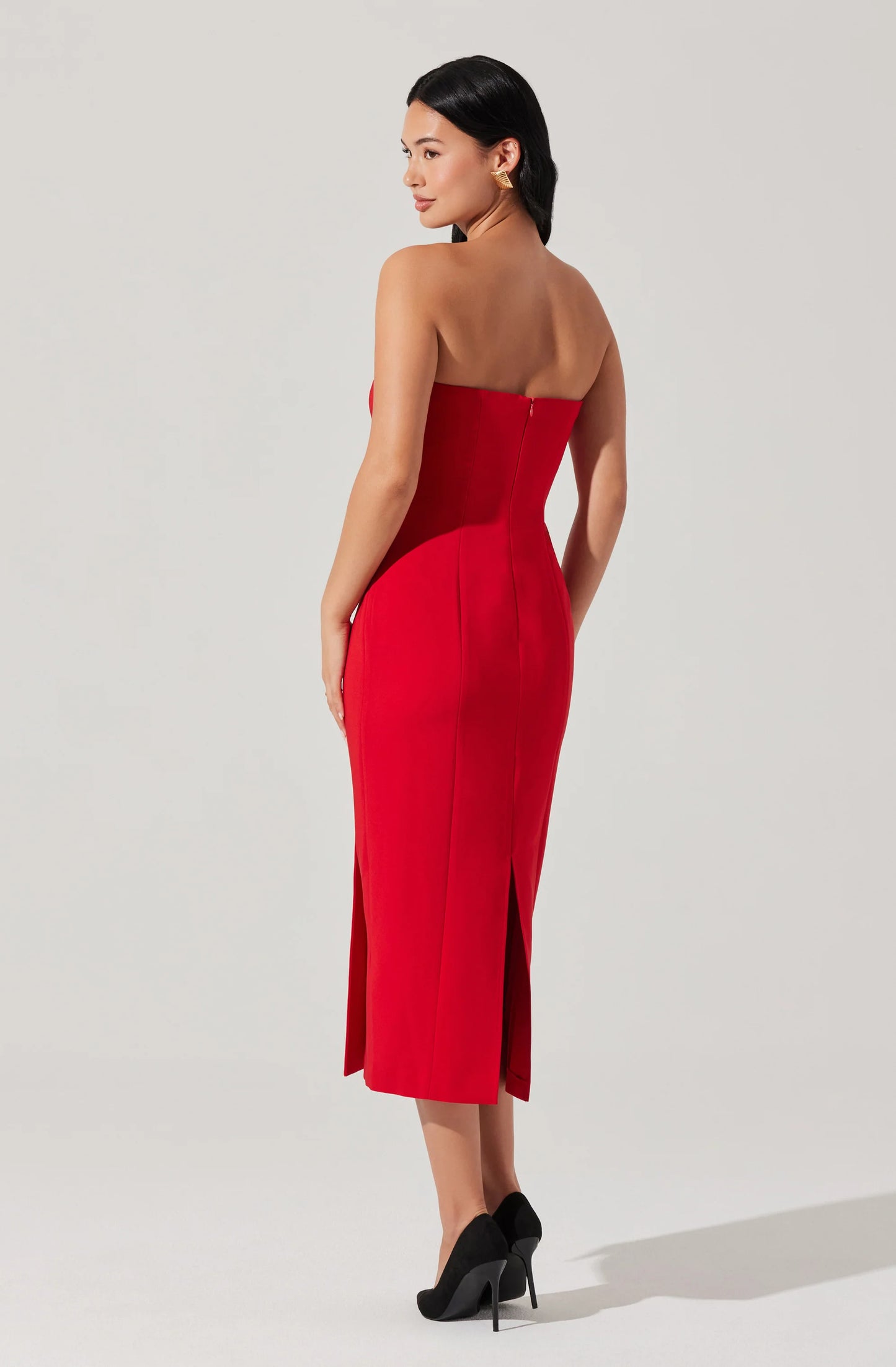 Roslin Strapless Dress Red