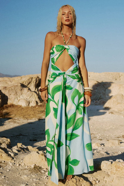 Aubrie Maxi Dress Blue Multi