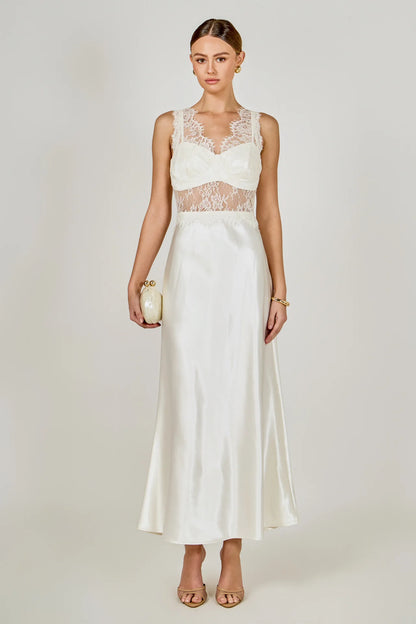 Carolyn Midi Dress Ivory