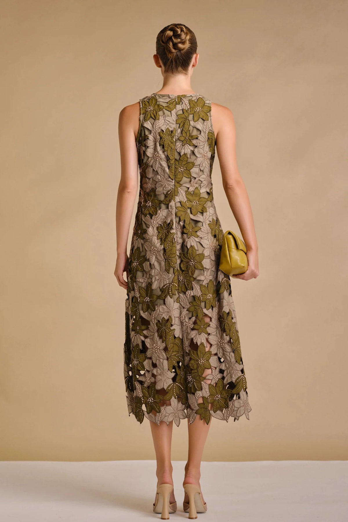 Tonnie Midi Dress Olive Multi