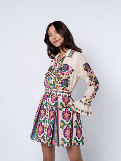 Leanna Mini Dress Crean Multi