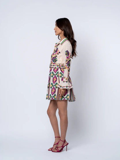 Leanna Mini Dress Crean Multi